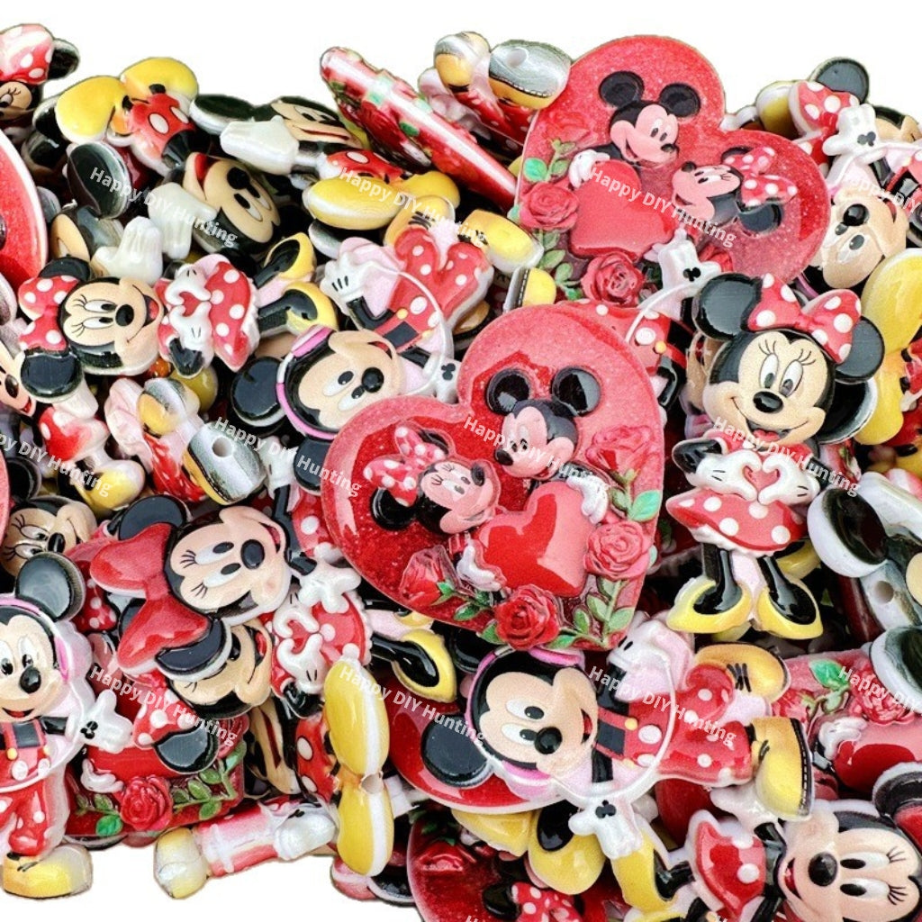 Textured Boy and Girl Mouse Acrylic Beads