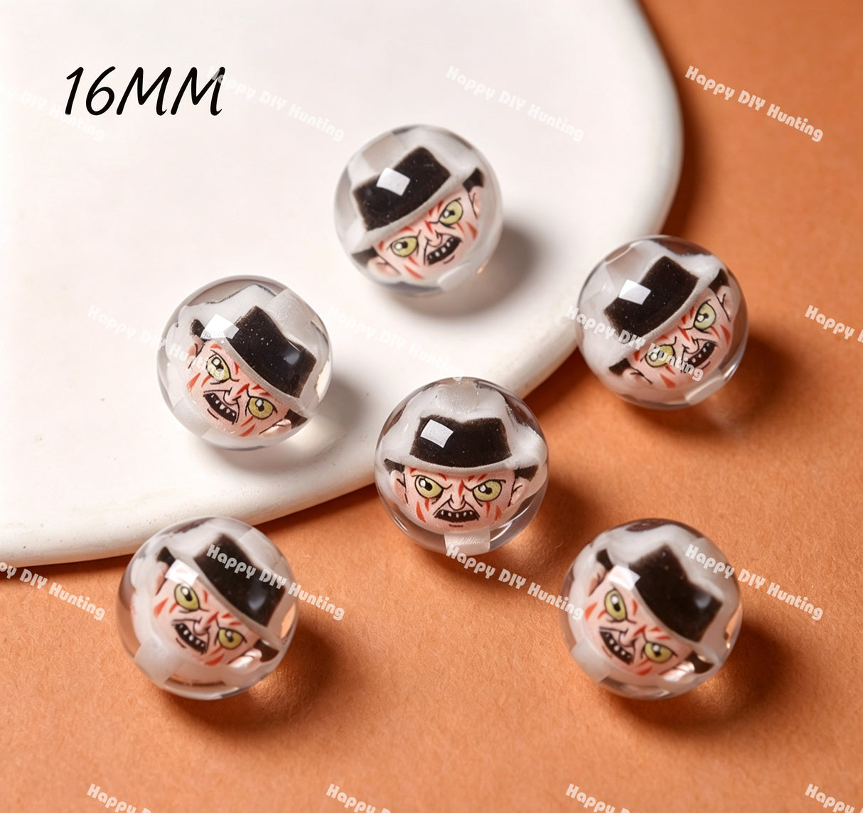 16mm Freddy Acrylic Beads