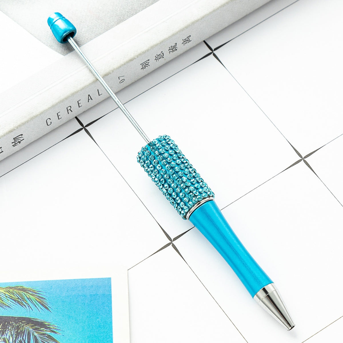 Beadable Pens in Solid Colors with Matched Color Rhinestones, Beadable pens bulk