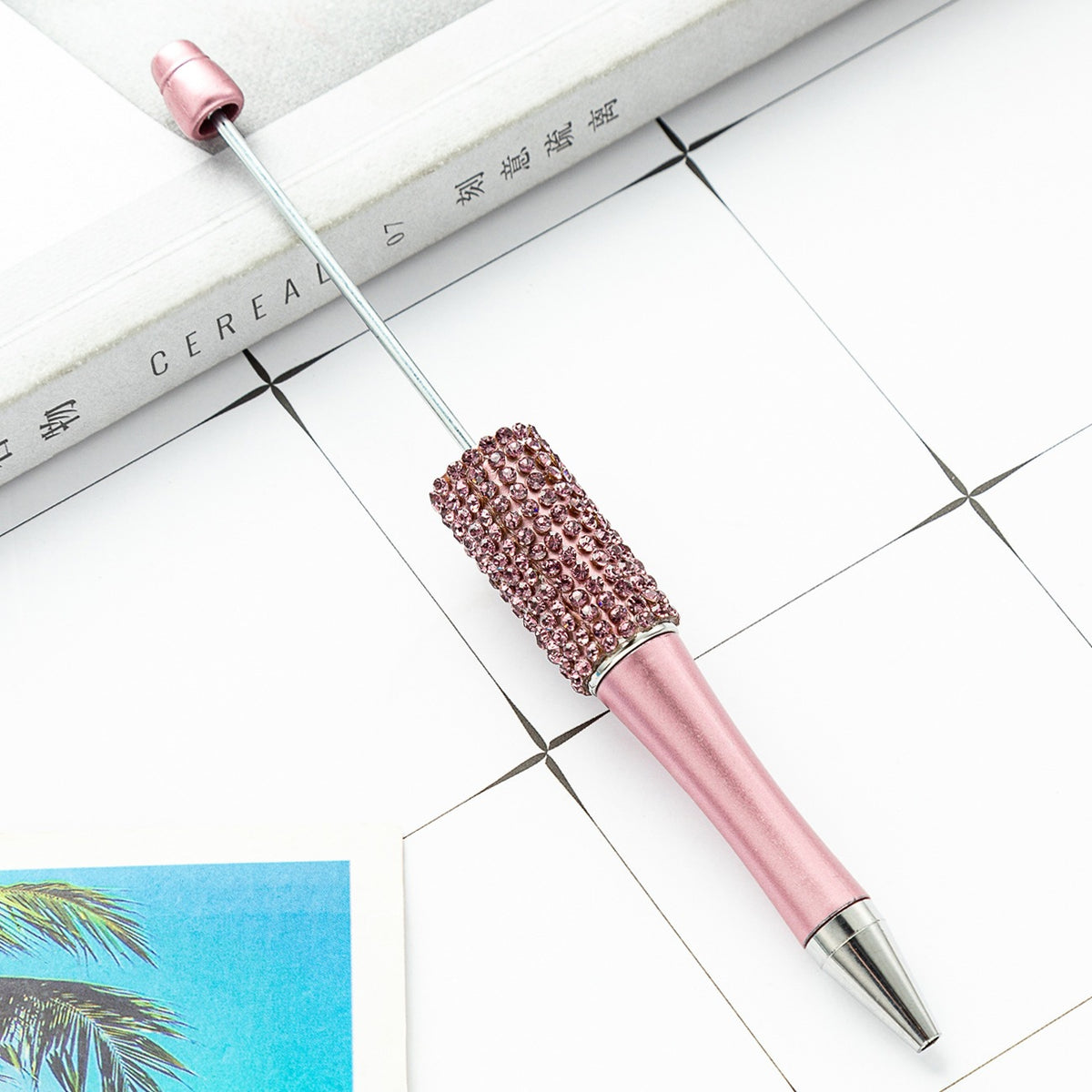 Beadable Pens in Solid Colors with Matched Color Rhinestones, Beadable pens bulk