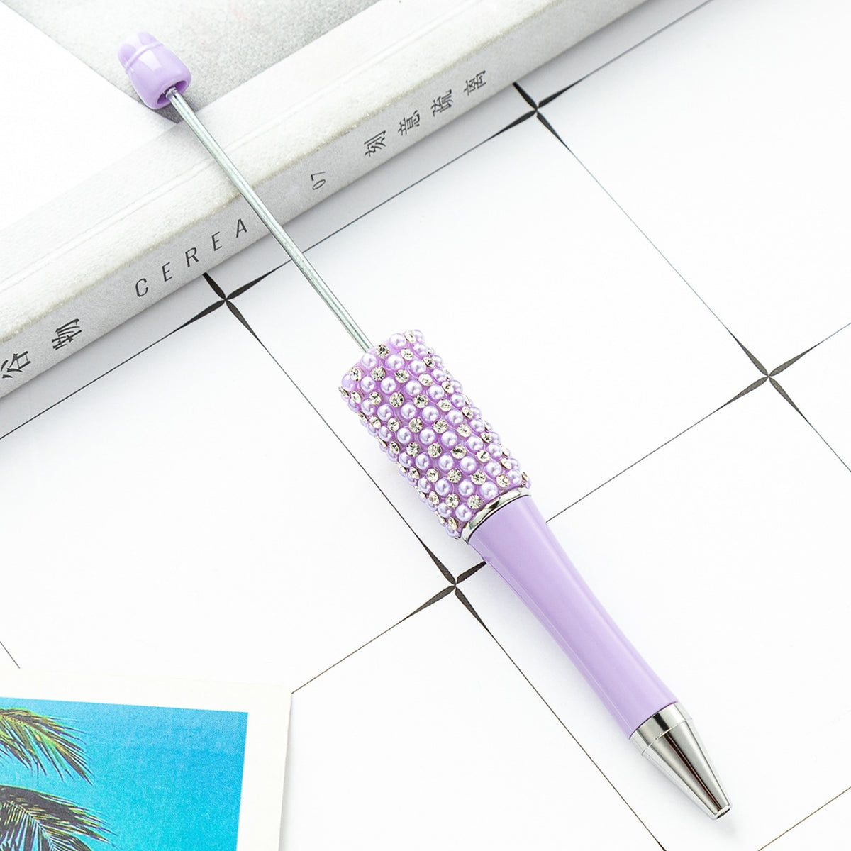 Beadable Pens in Solid Colors with Matched Color Rhinestones, Beadable pens bulk