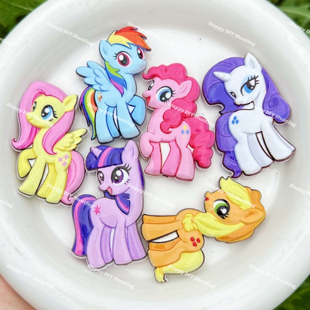 Textured My Little Pony Acrylic Beads