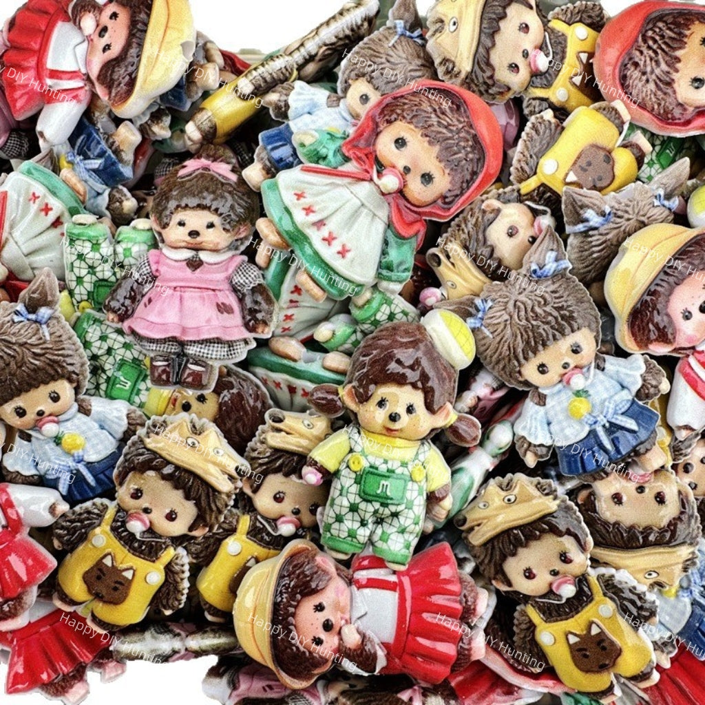 Textured Monchichi Acrylic Beads