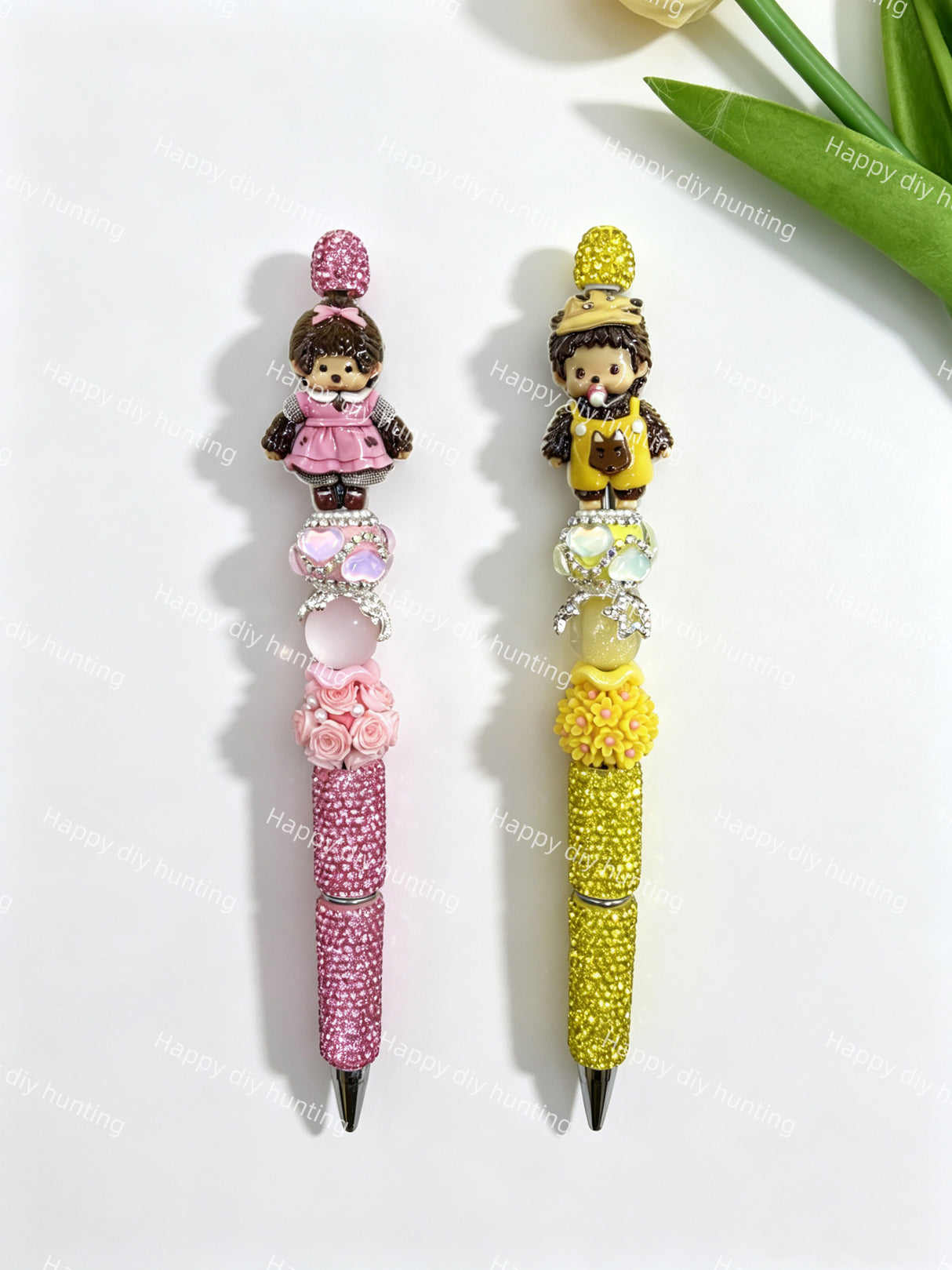 Textured Monchichi Acrylic Beads