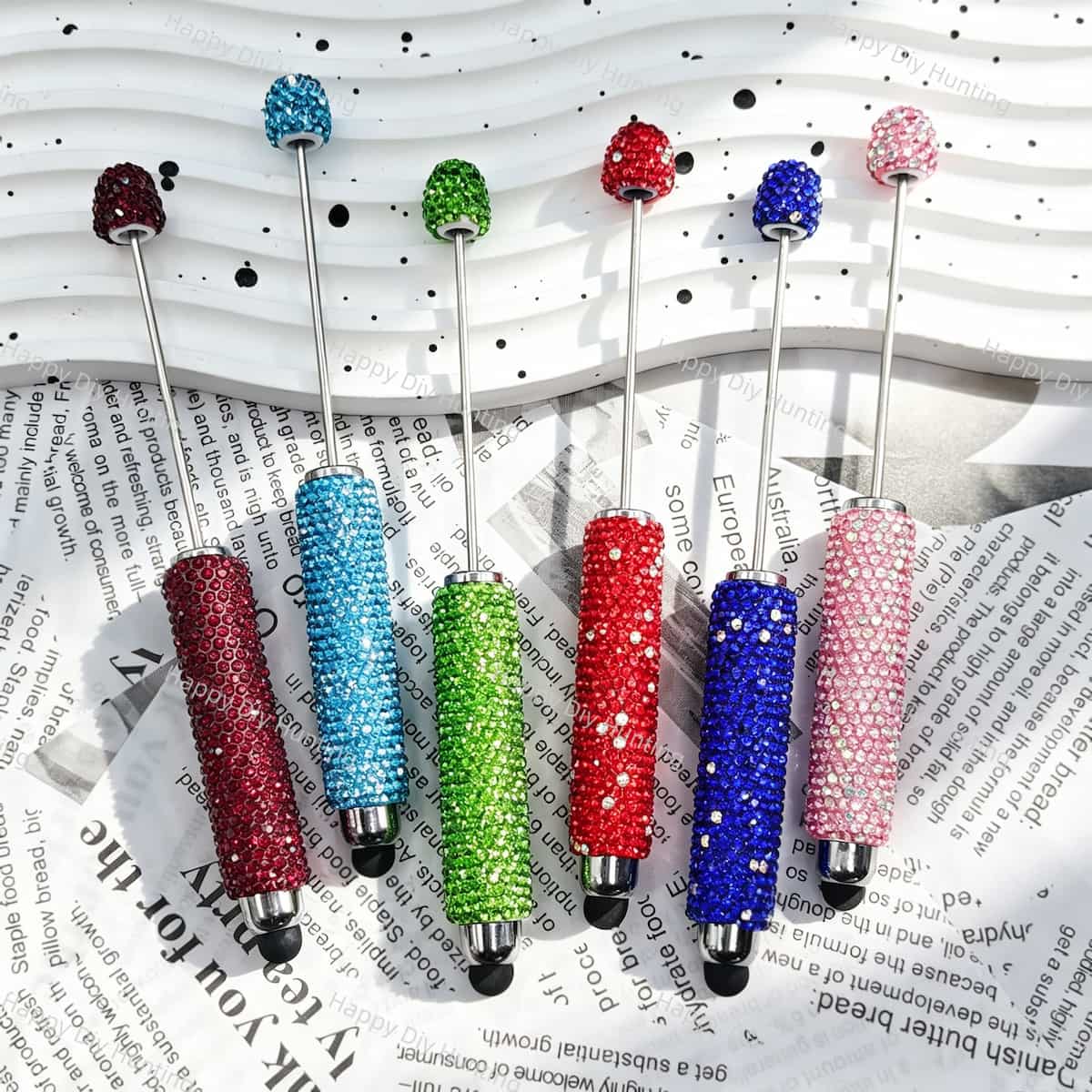 touch‑screen rhinestone beadable pens bling theme for diy stationery and handmade gifts