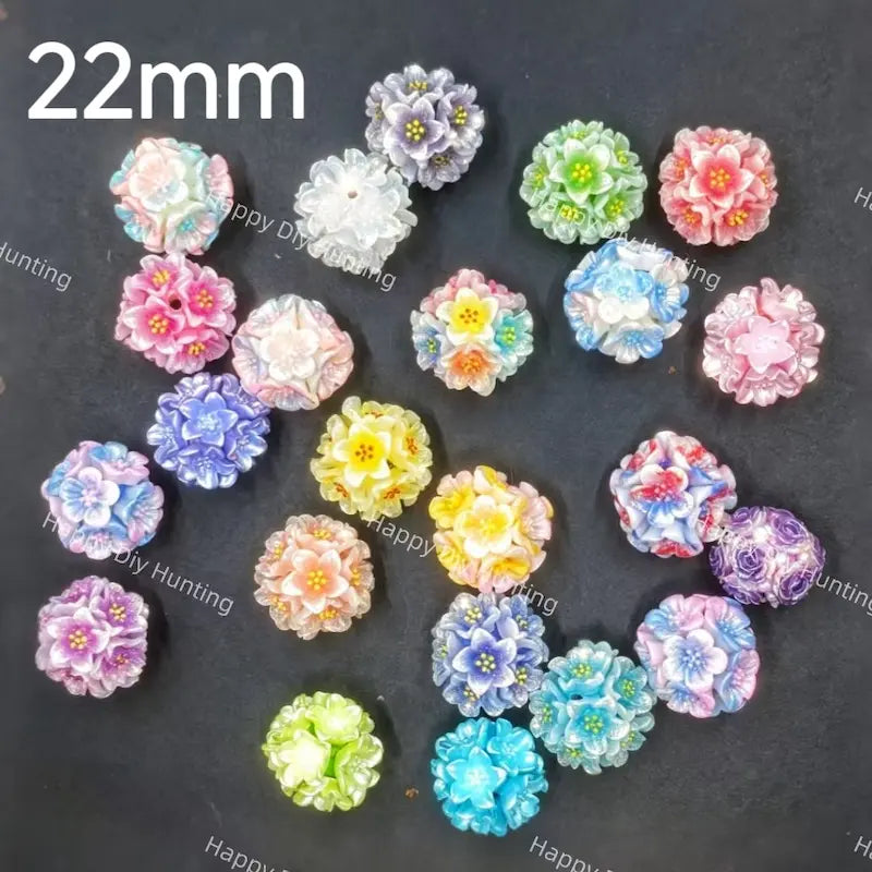 22mm 3D Flower Acrylic Beads for DIY Beadable Pens & Jewelry