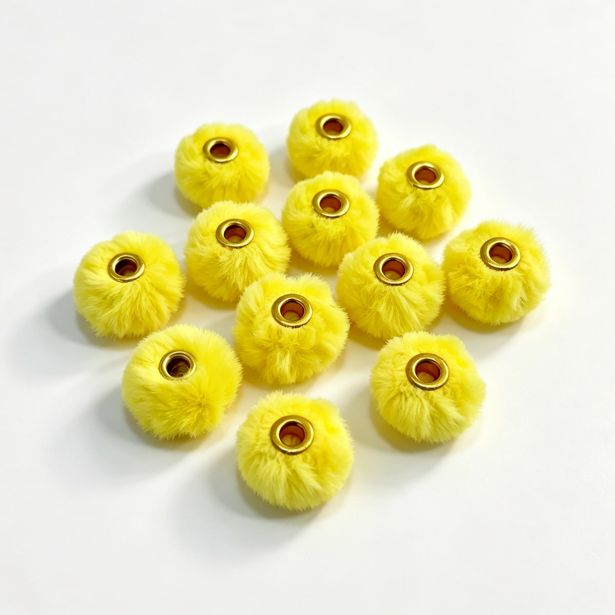 yellow fuzzy spacer beads diy handmade stationery beadable pen craft supplies wholesale glitter