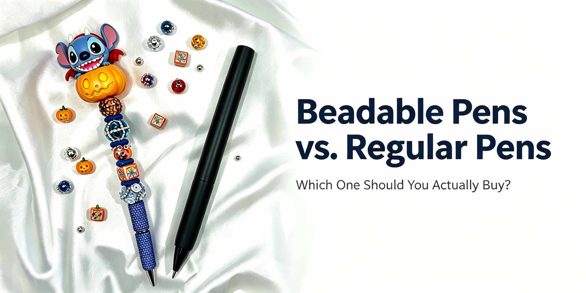beadable pen vs regular pen side by side comparison