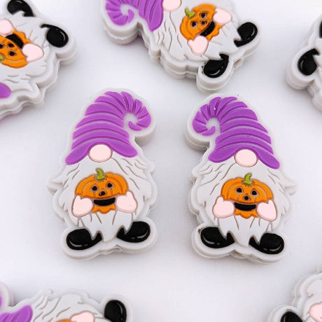 Making Halloween-themed silicone bead bracelets