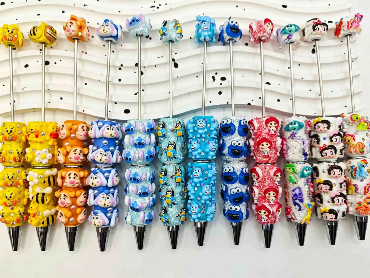 cartoon character beadable pens for DIY crafting, gifting & resale