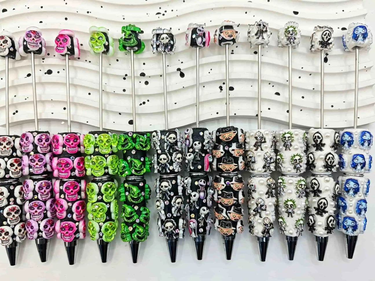 Halloween character beadable pens for fall DIY crafts, Halloween favors & seasonal bulk resale