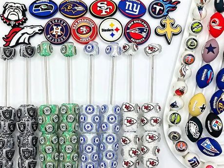 sports team focal beads and sports beadable pens wholesale for diy craft