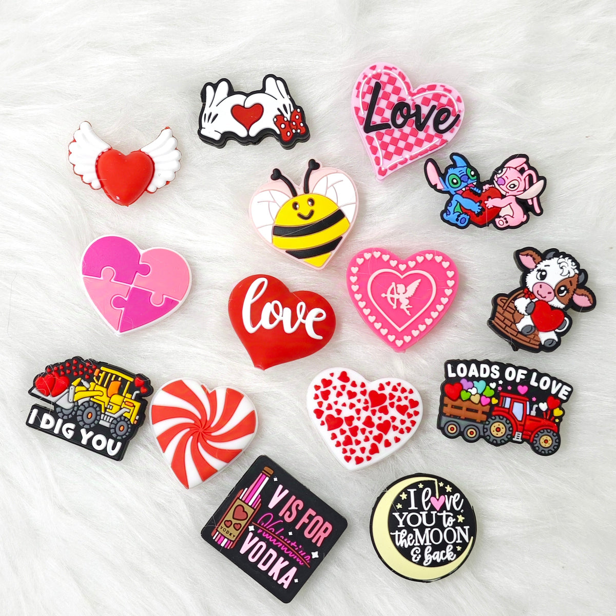 Valentine's Day Silicone focal beads