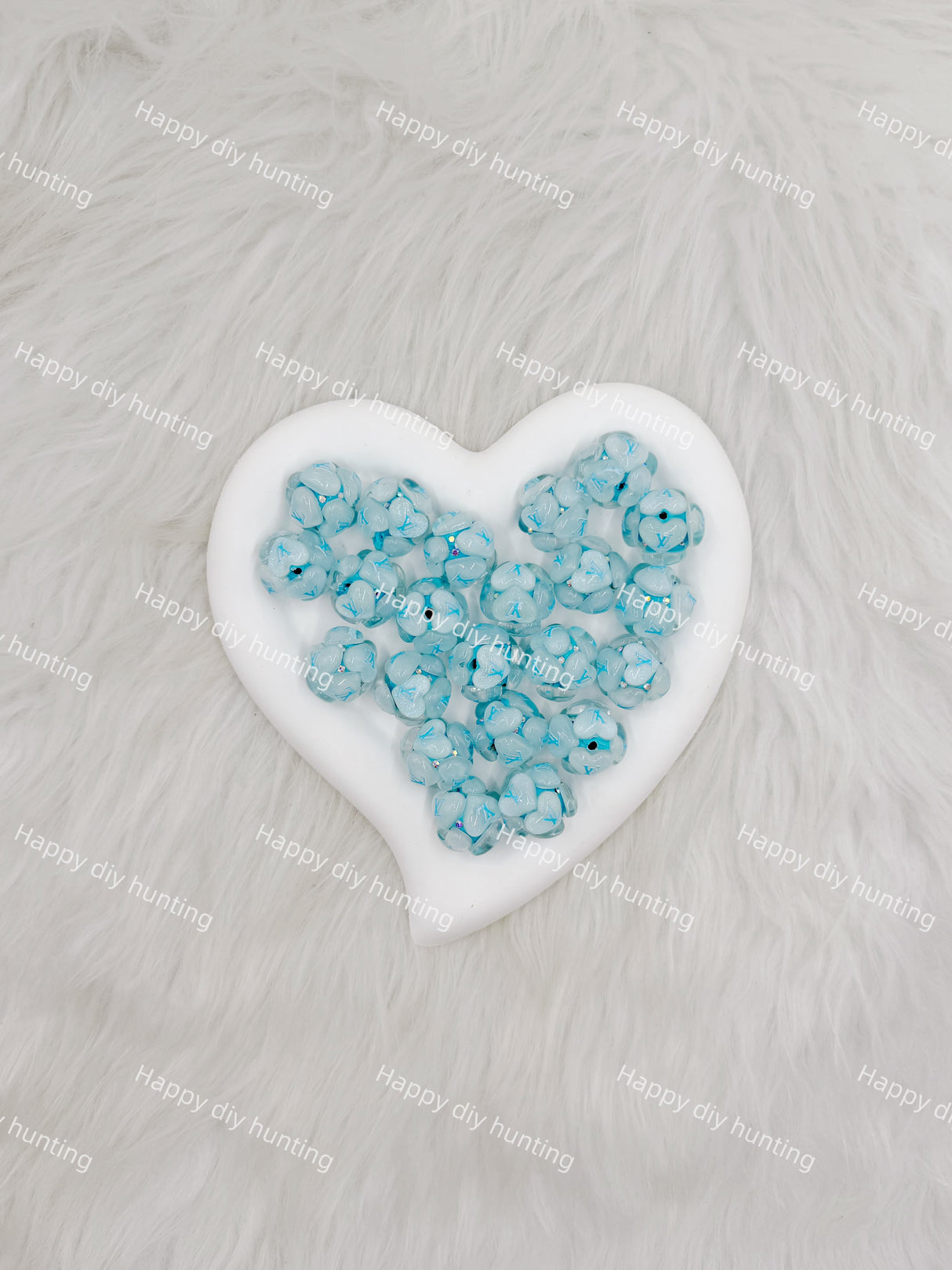 Blue Fancy L*V Designer Beads DB-002