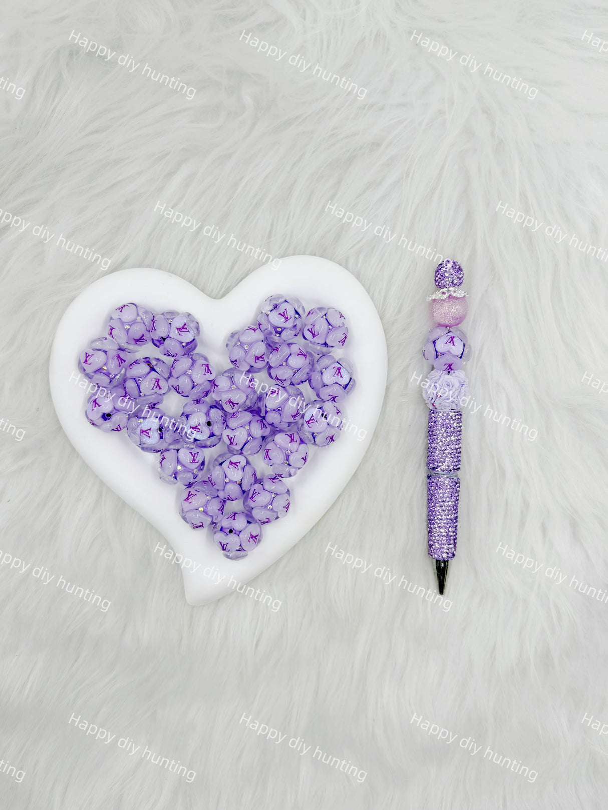 Purple Fancy L*V Designer Beads  DB-004