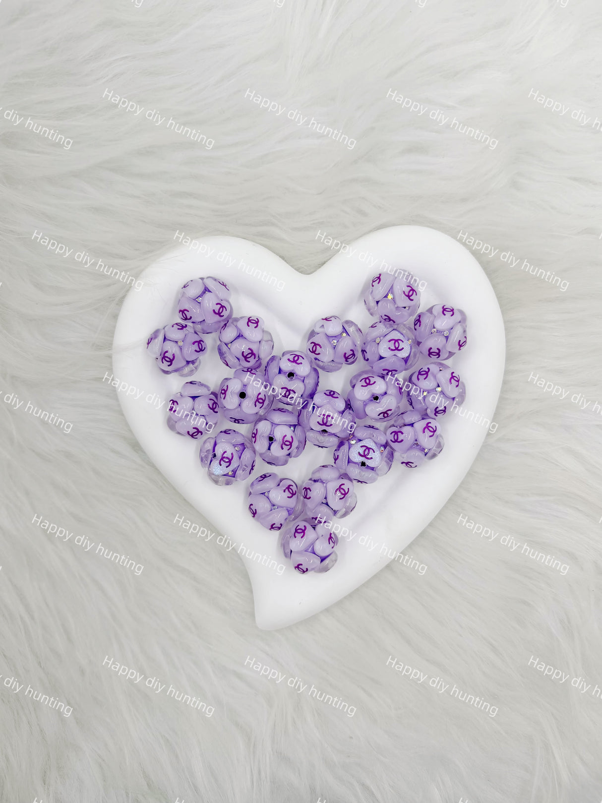 Purple Fancy CC Designer Beads DB-006