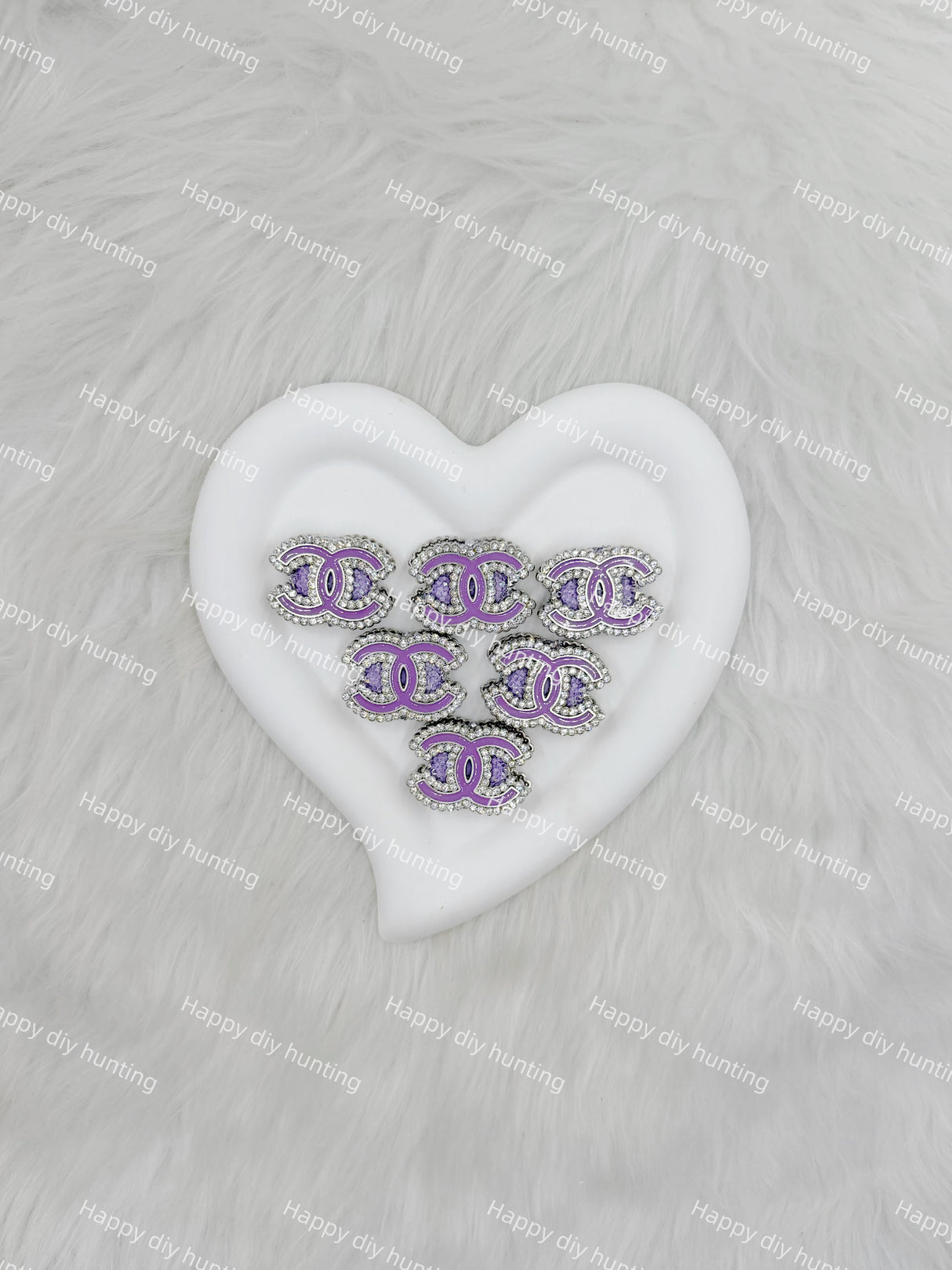 Purple Sliver Rhinestone CC Designer Beads DB-014