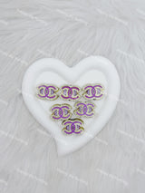 Purple with Sliver Rhinestone CC wiht Gold Metal Part Designer Beads DB-020