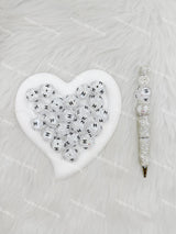 White Fancy CC Designer Beads DB-025