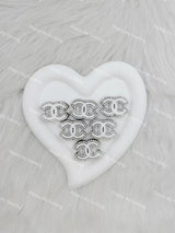 White with Sliver Rhinestone CC Designer Beads DB-029