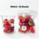 100ml Valentine themed bead mix assorted silicone acrylic craft beads