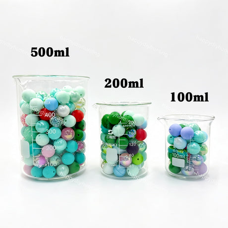 100ml 200ml 500ml ocean mermaid Silicone & Acrylic bead mix volume comparison, silicone acrylic mixed beads for craft