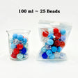 100ml Red & Blue Silicone & Acrylic bead mix, bead set for handmade crafts