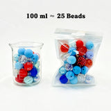 100ml Red & Blue Silicone & Acrylic bead mix, bead set for handmade crafts