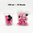 100ml romantic pink Silicone & Acrylic bead mix, mixed focal beads for diy keychain crafts