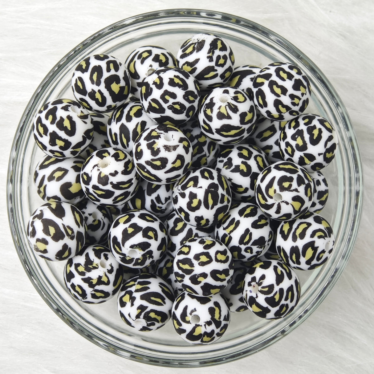 15mm leopard printed Silicone Bead