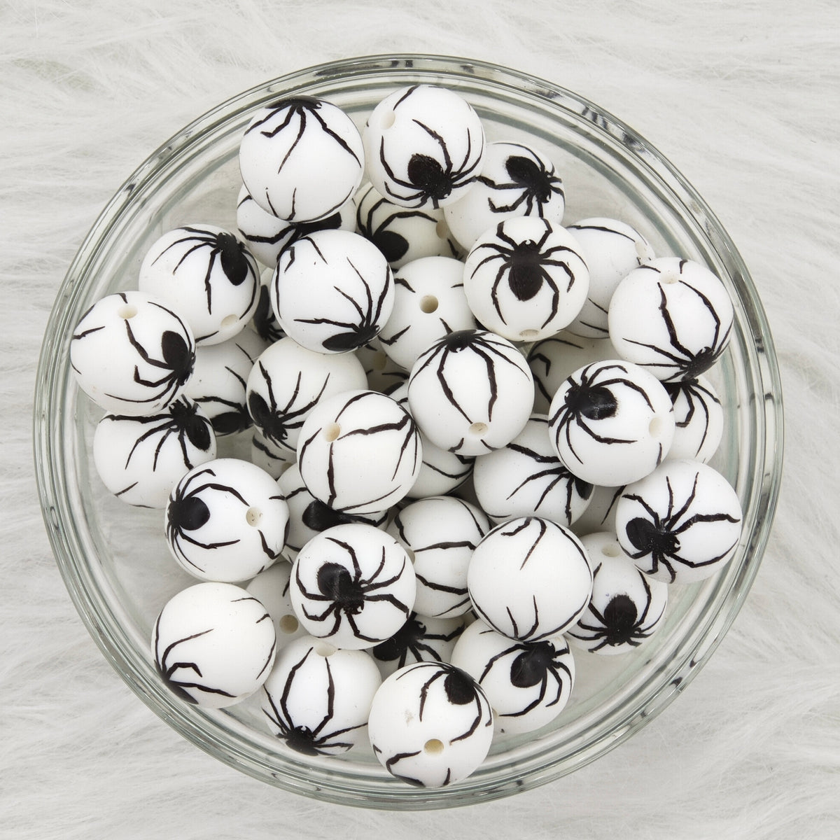 15mm Big Spider Printed Silicone Beads 15mm for Pens