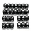 12mm Black silicone alphabet cube beads full A-Z food grade silicone letter beads