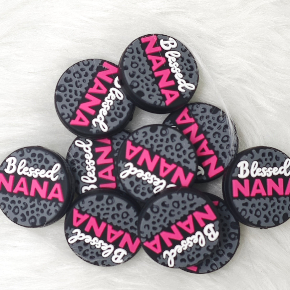 Blessed Nana Silicone Focal Beads Wholesale, saying focal beads