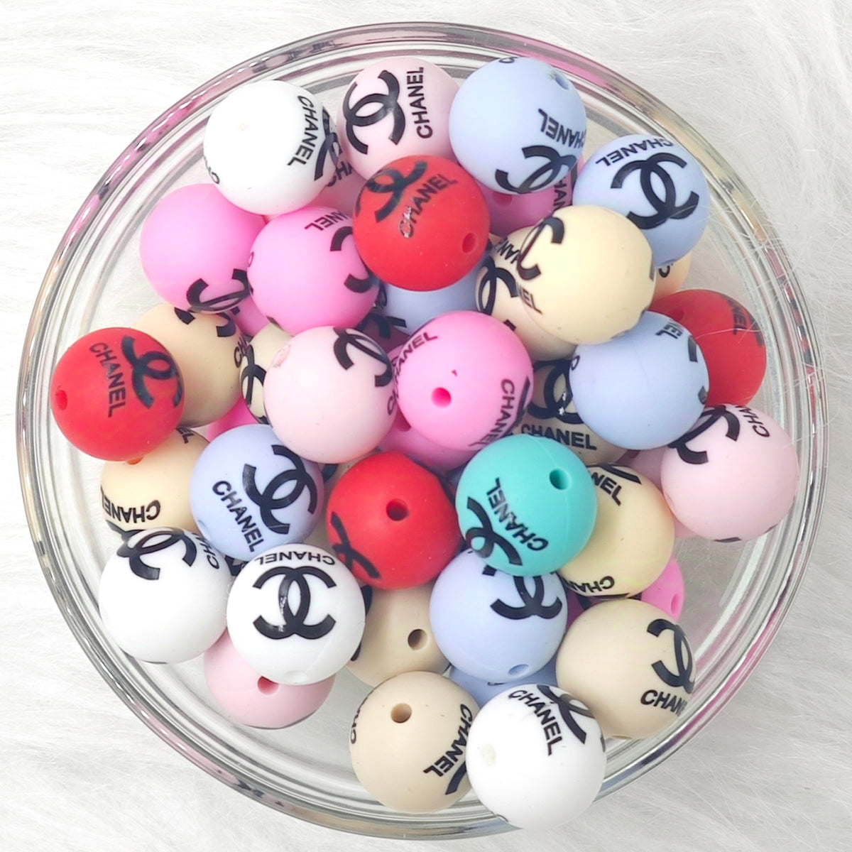 15mm CC Designer Silicone Beads