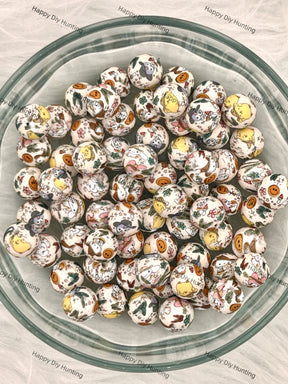 15mm Camping Sanrio Family Printed Silicone Beads