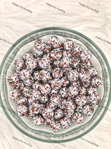 15mm Cycling Kitty Cat Printed Silicone Beads