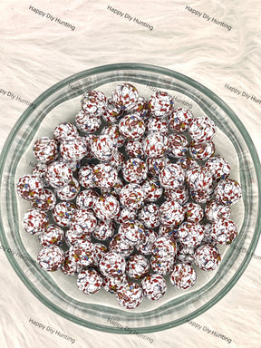 15mm Cycling Kitty Cat Printed Silicone Beads