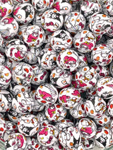 15mm Kulomi,Melody,Laurel Dog And Kitty Cat Printed Silicone Beads