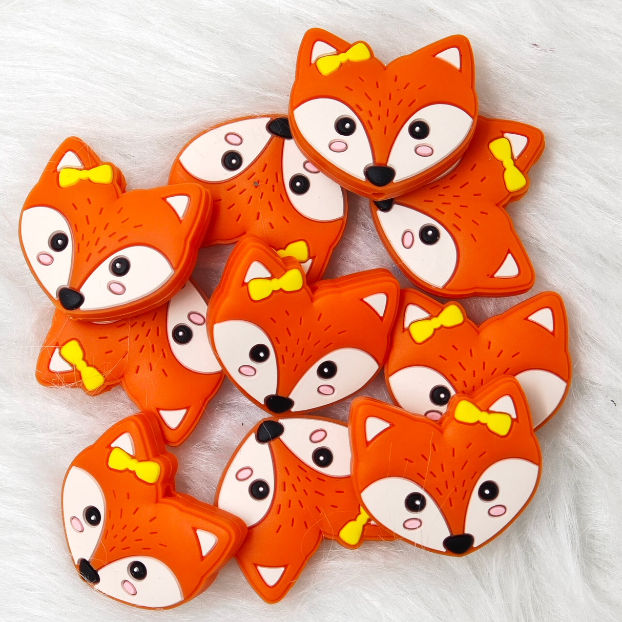 Fox heads Silicone Focal Beads, animal focal beads