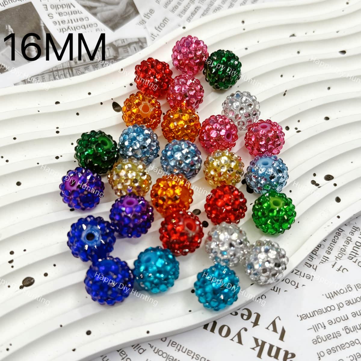 16mm Bling Sparkling Rhinestones Beads, DIY beadable pen and jewelry making supplies