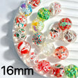 16mm clear christmas mini filler round acrylic beads with snowman santa for DIY beadable pens