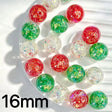 16mm clear red green glitter filled round acrylic beads for DIY beadable pens holiday crafts