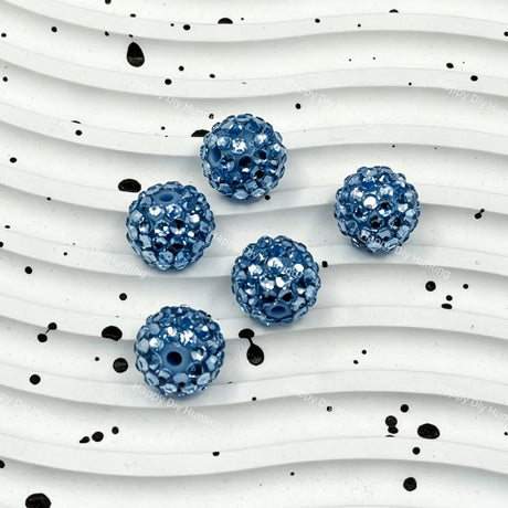16mm Light Blue Bling Sparkling Rhinestones Beads for DIY Beadable Pens & Jewelry