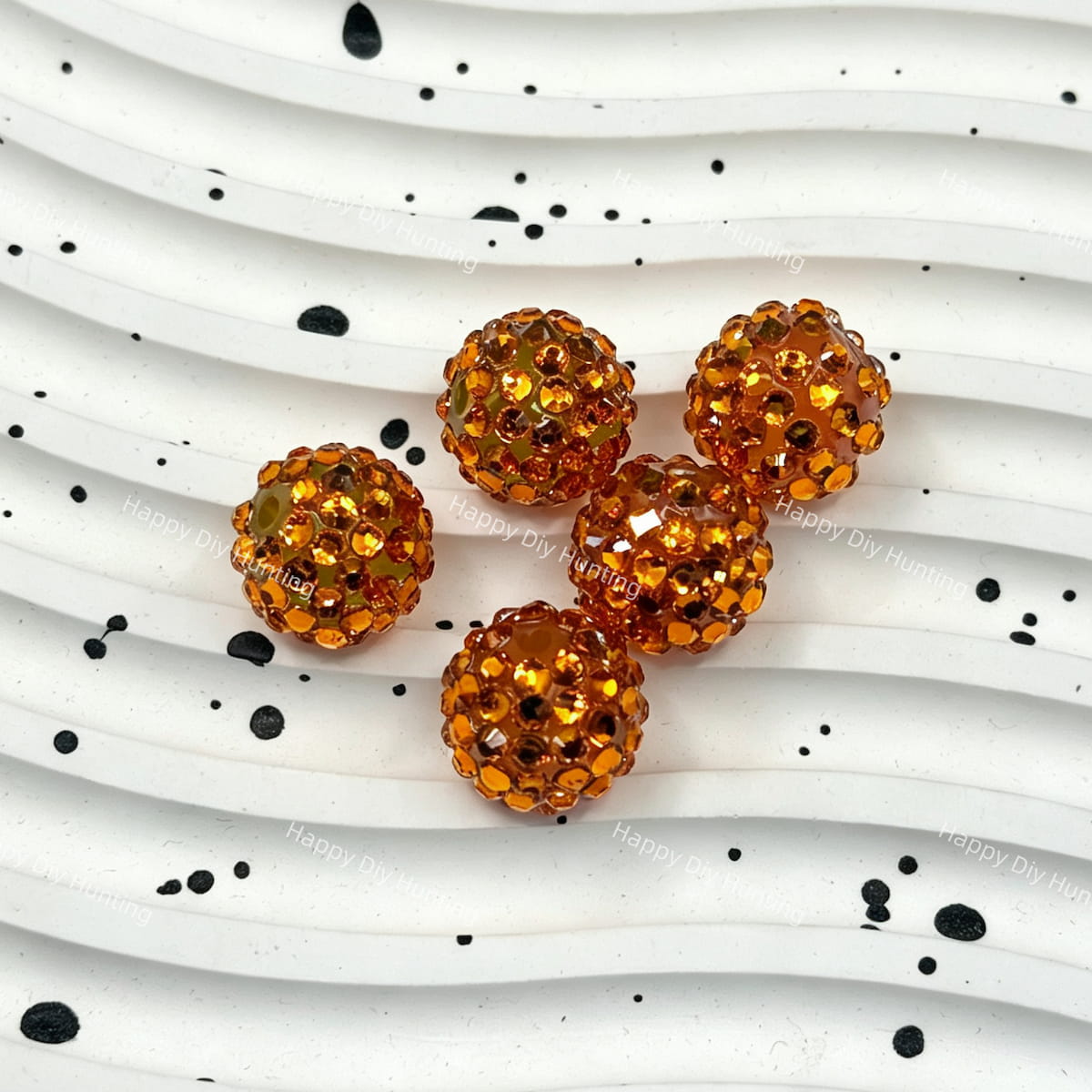 16mm Orange Bling Sparkling Rhinestones Beads for DIY Beadable Pens & Jewelry`