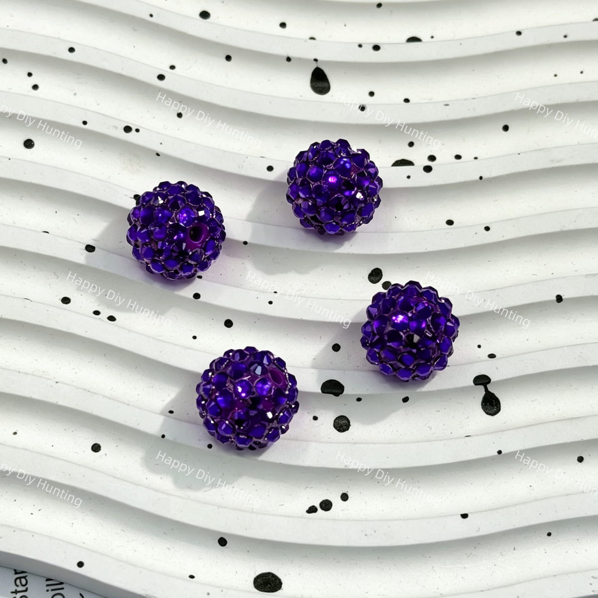 16mm Purple Bling Sparkling Rhinestones Beads for DIY Beadable Pens & Jewelry