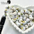 16mm rainbow girl iridescent white round acrylic beads for DIY beadable pens and jewelry crafts