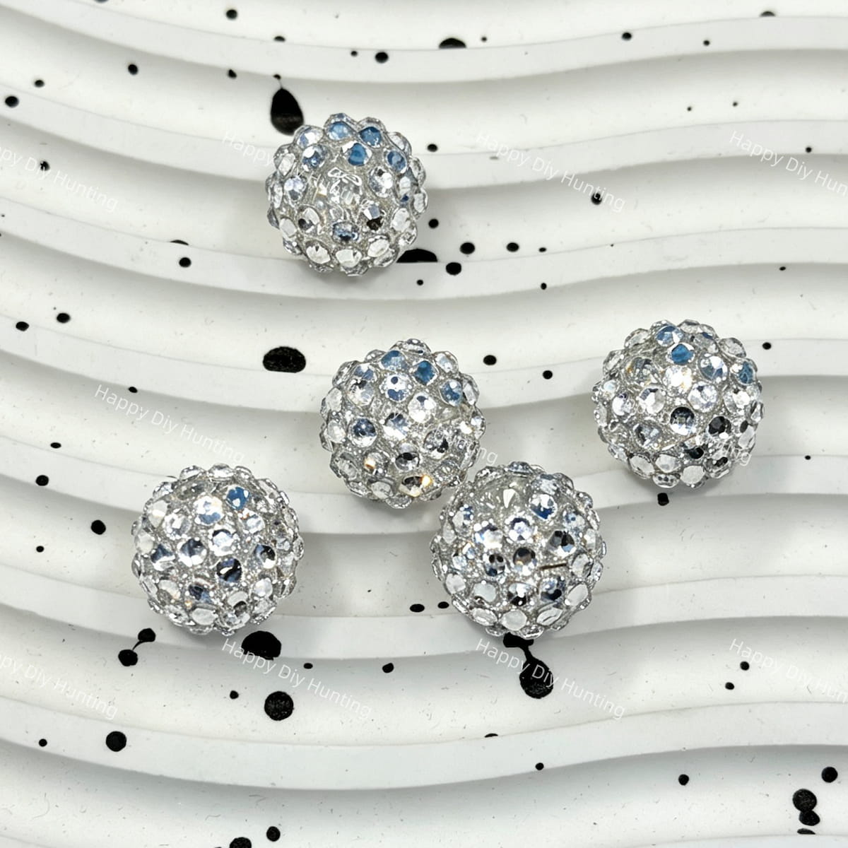 16mm Silver Crystal Bling Sparkling Rhinestones Beads for DIY Beadable Pens & Jewelry
