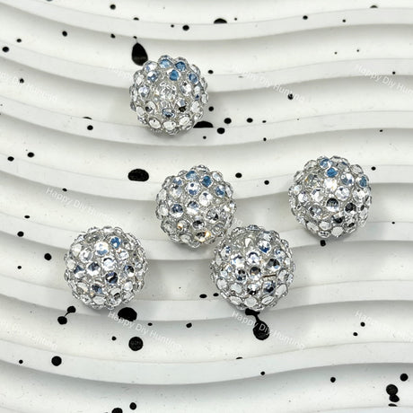 16mm Silver Crystal Bling Sparkling Rhinestones Beads for DIY Beadable Pens & Jewelry