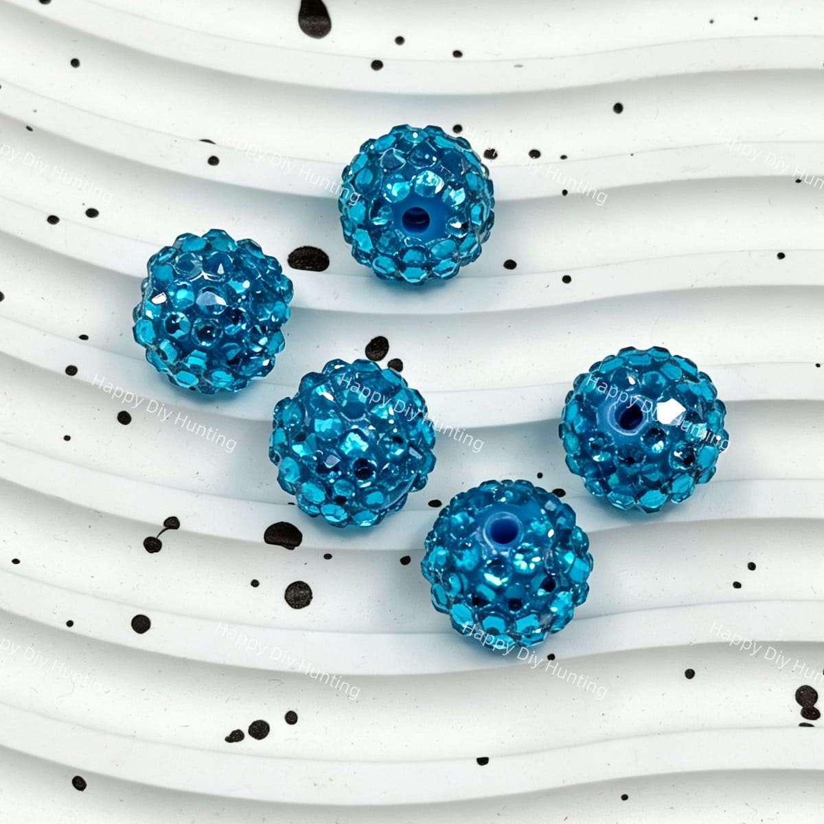 16mm Turquoise Bling Sparkling Rhinestones Beads for DIY Beadable Pens & Jewelry