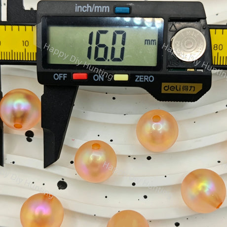 16mm Apricot UV Finish Frosted Cat Eye Round Acrylic Beads  for DIY Beadable Pens & Jewelry